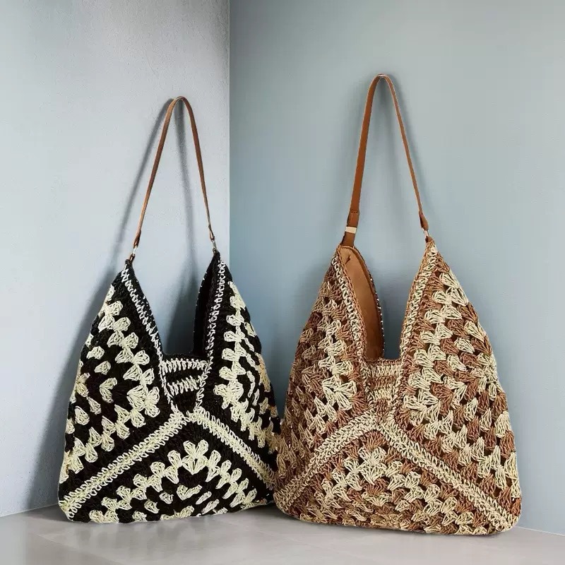 Crochet Market Bag - Fashion Bohemian Large Capacity Tote Crochet