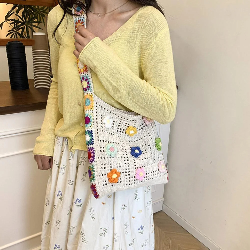 Crochet Market Bag - Handmade Crochet Tote Bag, Cute Boho