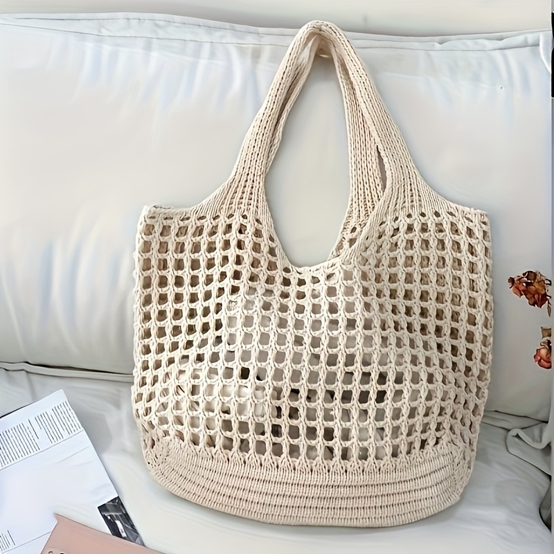 1pc Women'S Crochet Tote , Lar – Crochet Market Bag recenzja i cena