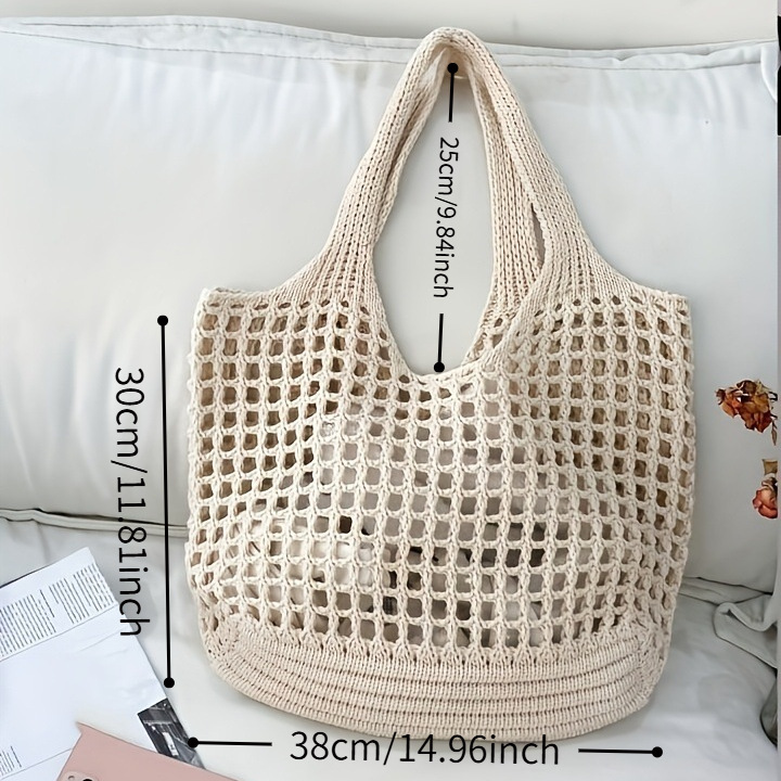 1pc Women'S Crochet Tote , Lar – Crochet Market Bag recenzja i cena