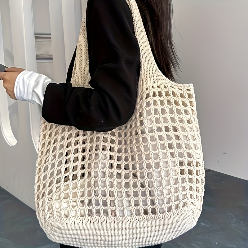 1pc Women'S Crochet Tote , Lar – Crochet Market Bag recenzja i cena