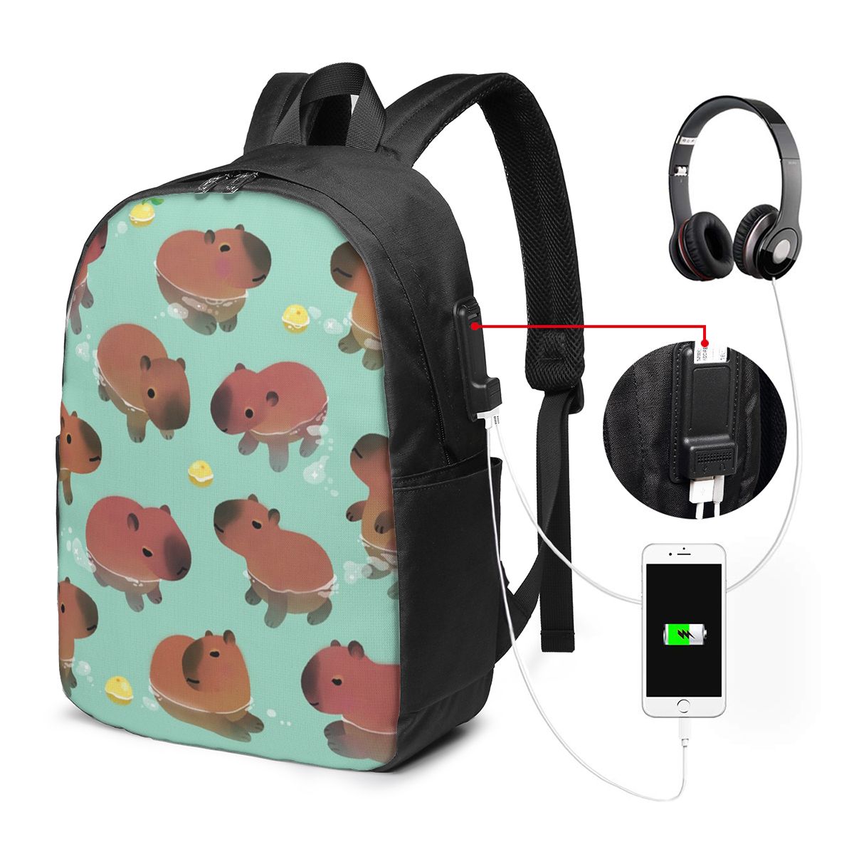 Capybara Animal Pattern Backpa – Women Bags For Laptop recenzja i cena