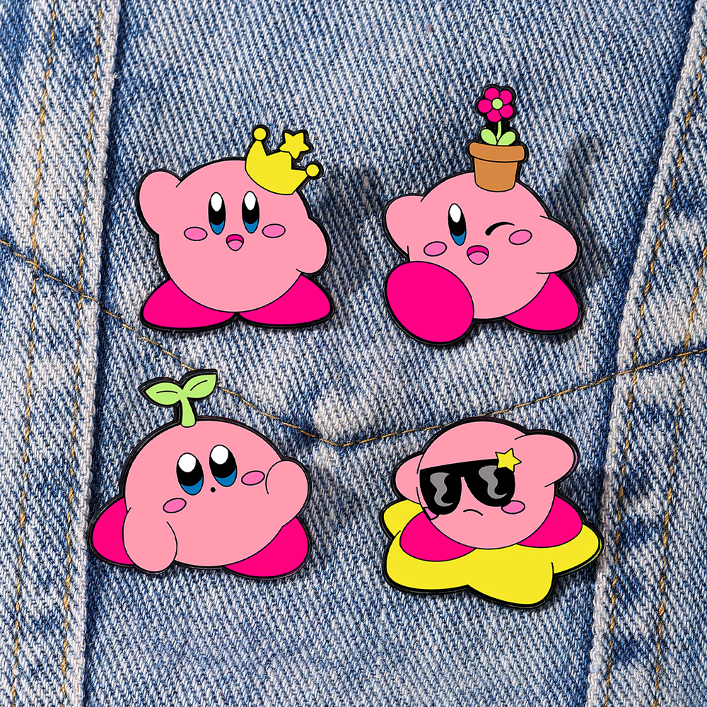 4pcs Kirby Enamel Lapel Pins S – Women Bags Jeans recenzja i cena