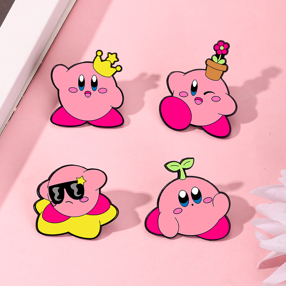 4pcs Kirby Enamel Lapel Pins S – Women Bags Jeans recenzja i cena