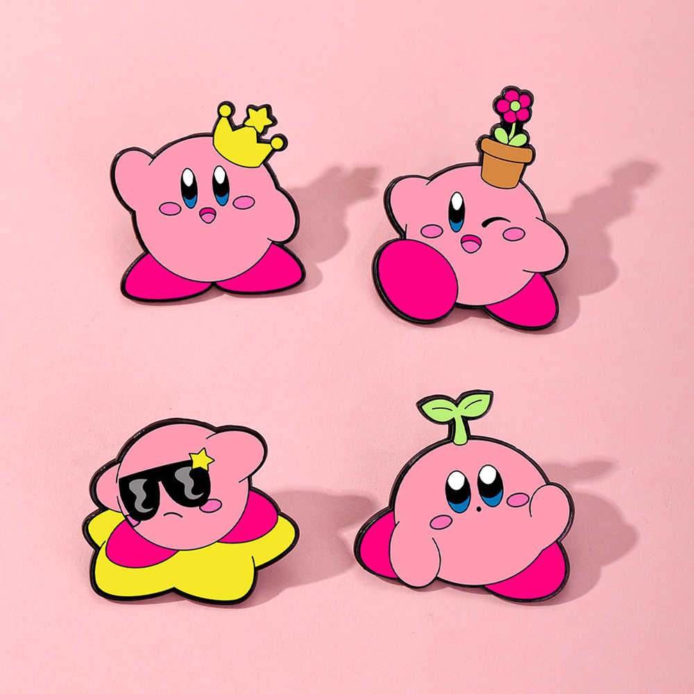 4pcs Kirby Enamel Lapel Pins S – Women Bags Jeans recenzja i cena