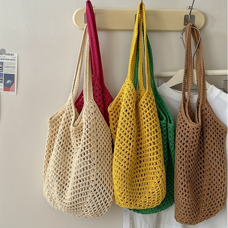 Crochet Mesh Tote Bag Hollow W – Crochet Market Bag recenzja i cena