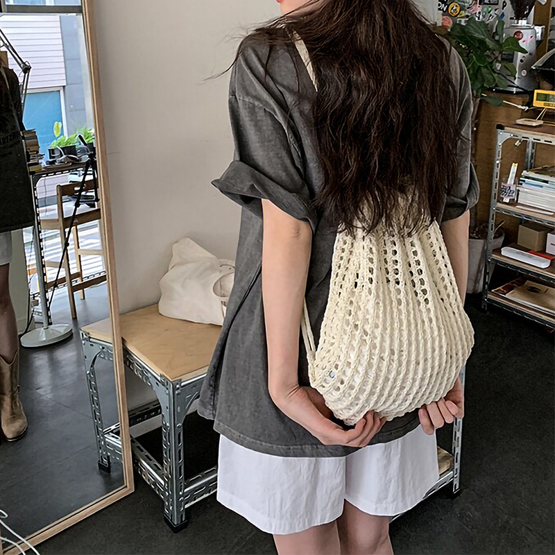 Fashion Women Hollow Woven Sho – Crochet Market Bag recenzja i cena