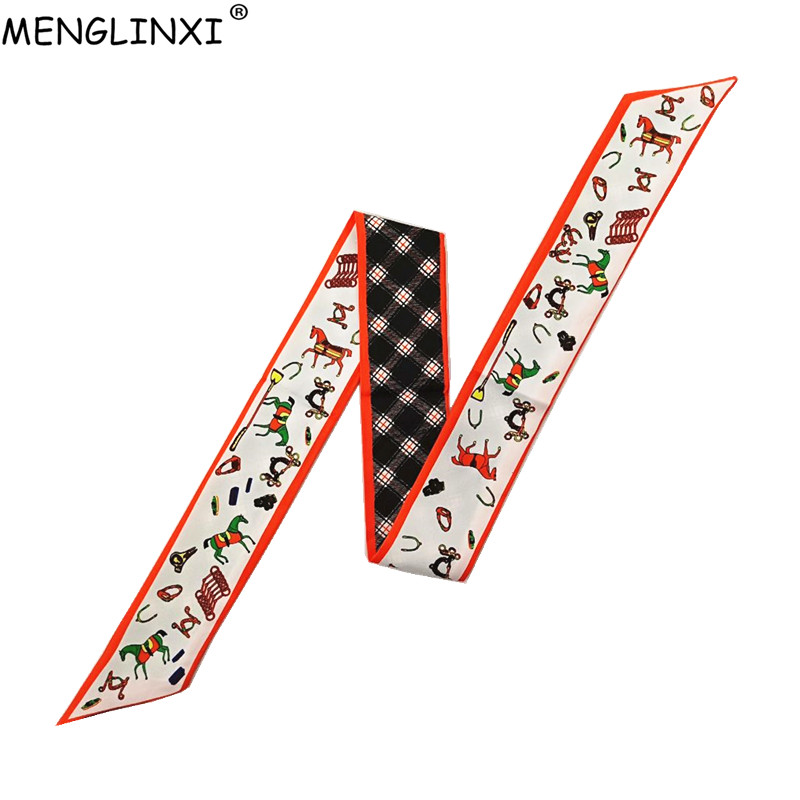 Horse Plaid Skinny Scarf Women – Women Bags Luxury Brands recenzja i cena