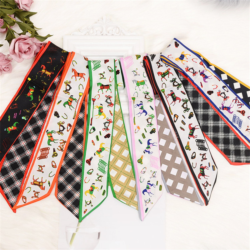 Horse Plaid Skinny Scarf Women – Women Bags Luxury Brands recenzja i cena