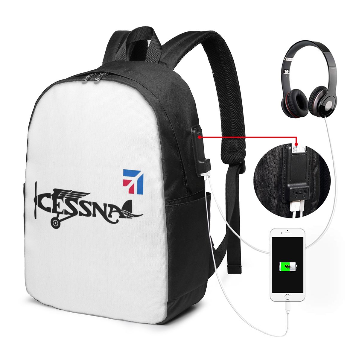Cessna Logo Backpack Travel No – Women Bags For Laptop recenzja i cena
