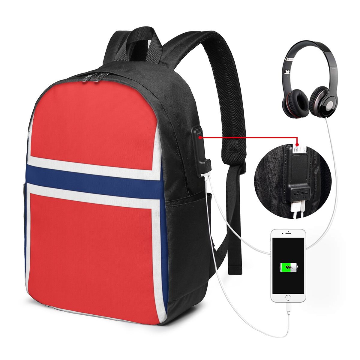 Norway Flag Backpack Travel No – Women Bags For Laptop recenzja i cena