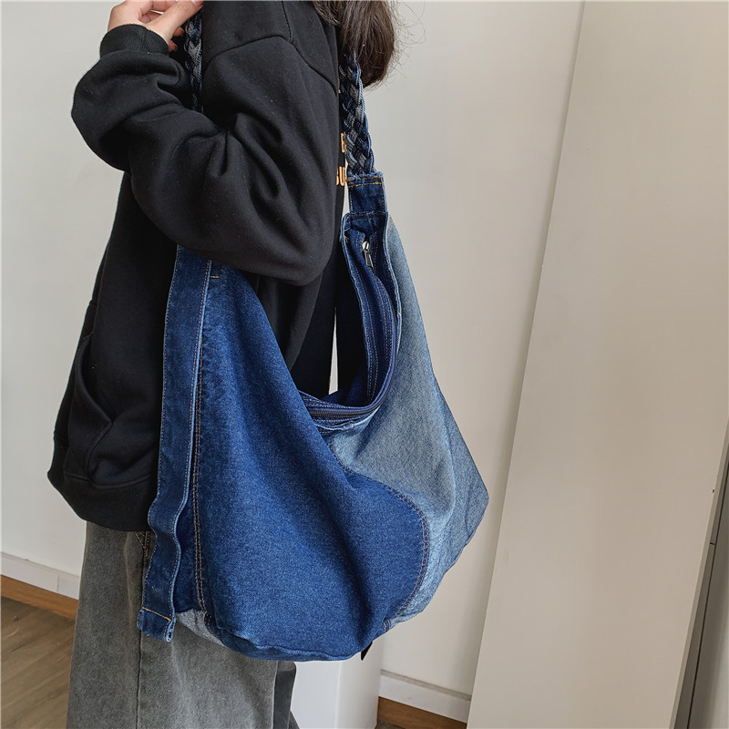 Casual Patchwork Denim Tote Ba – Women Bags Jeans recenzja i cena