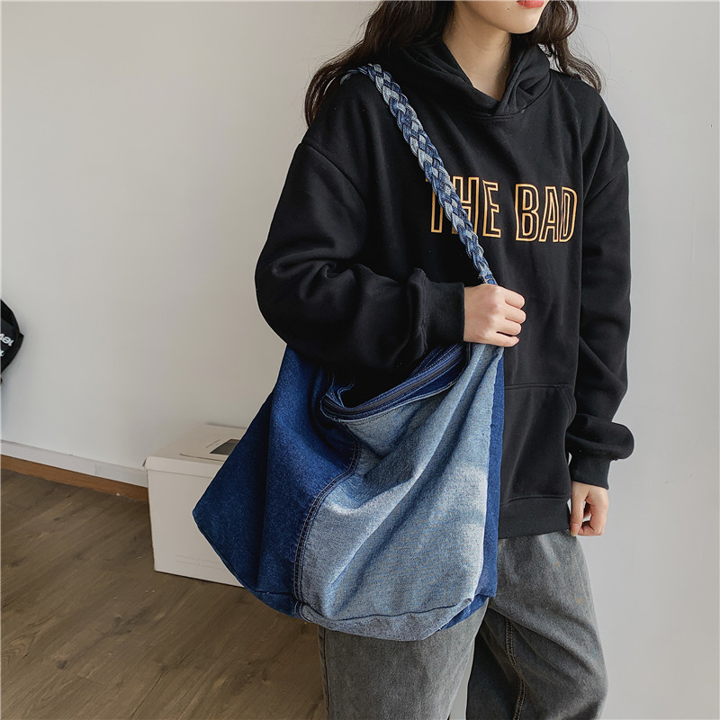 Casual Patchwork Denim Tote Ba – Women Bags Jeans recenzja i cena