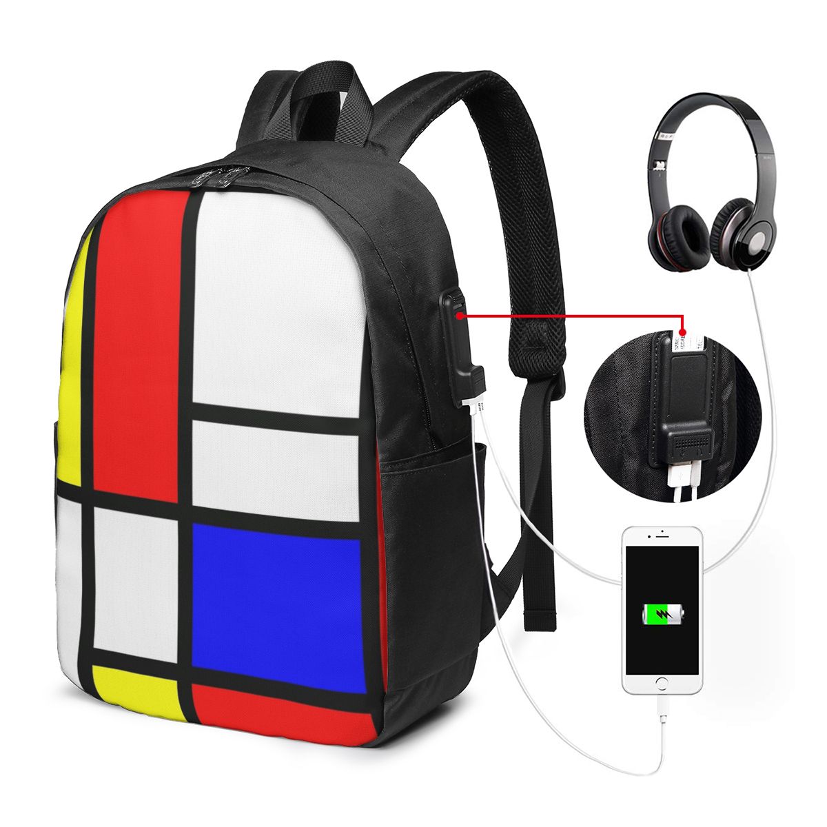 Piet Mondrian Composition  Bac – Women Bags For Laptop recenzja i cena