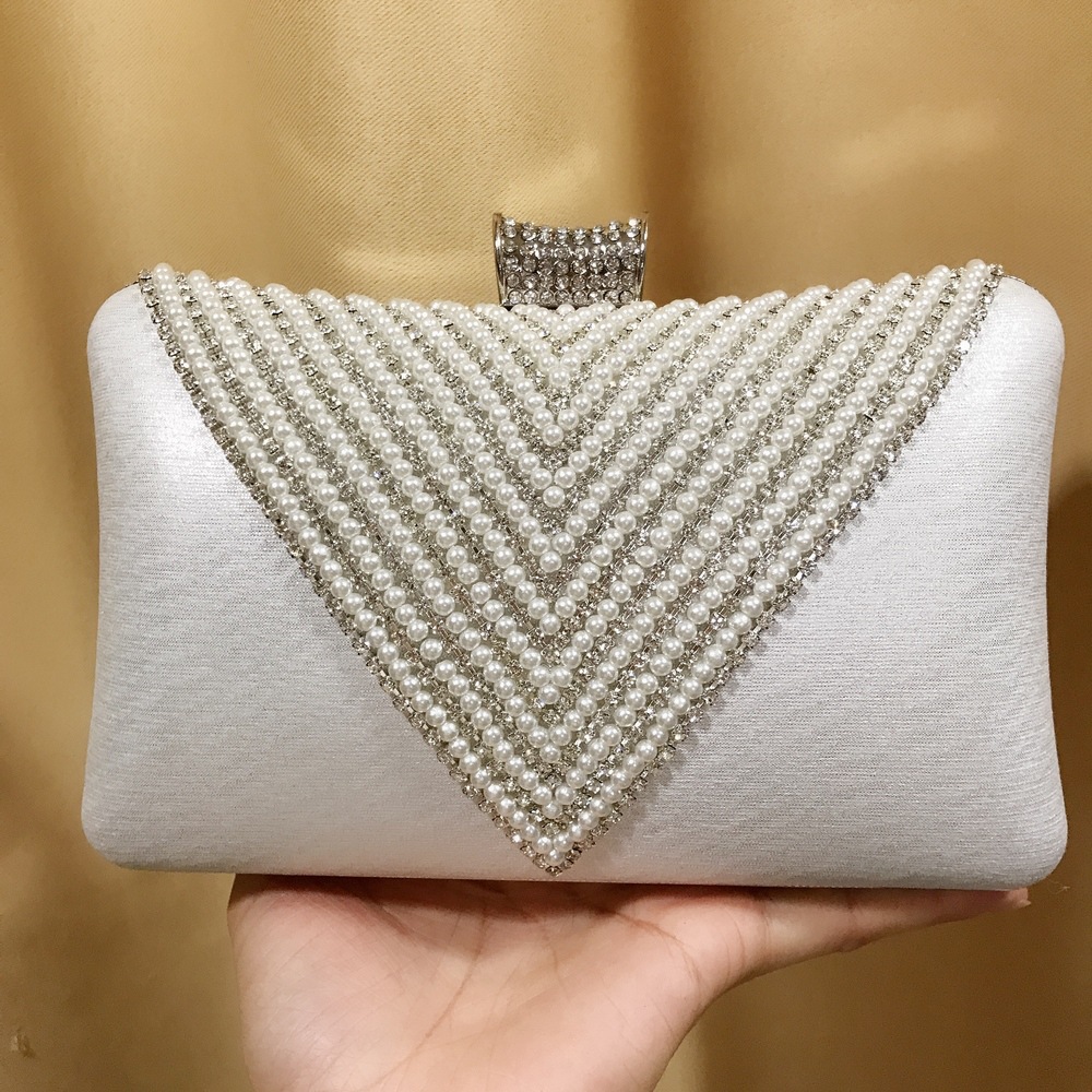 Women Pearl Diamond Beaded Eve – Evening Bag Beaded recenzja i cena