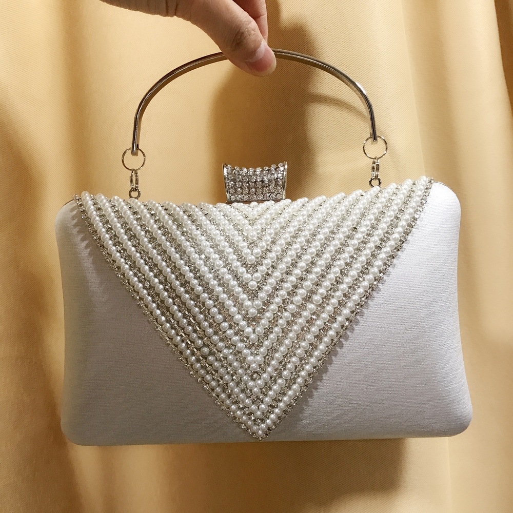 Women Pearl Diamond Beaded Eve – Evening Bag Beaded recenzja i cena