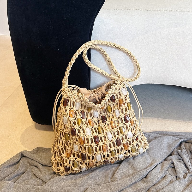 Summer Hollow Out Woven Beaded – Crochet Market Bag recenzja i cena