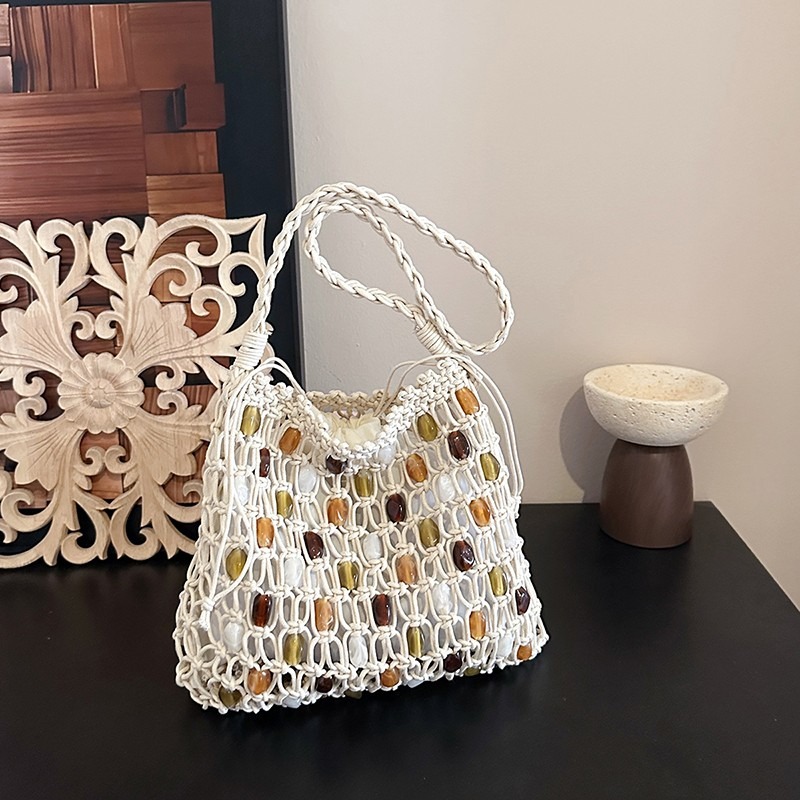Summer Hollow Out Woven Beaded – Crochet Market Bag recenzja i cena