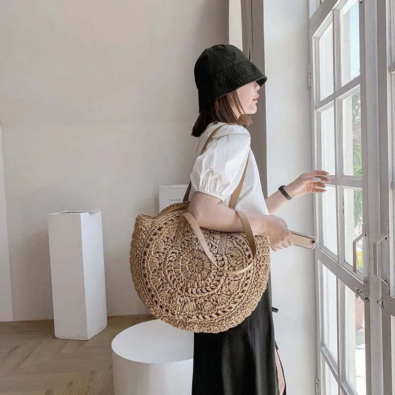 Fashion Round Crochet Straw To – Crochet Market Bag recenzja i cena