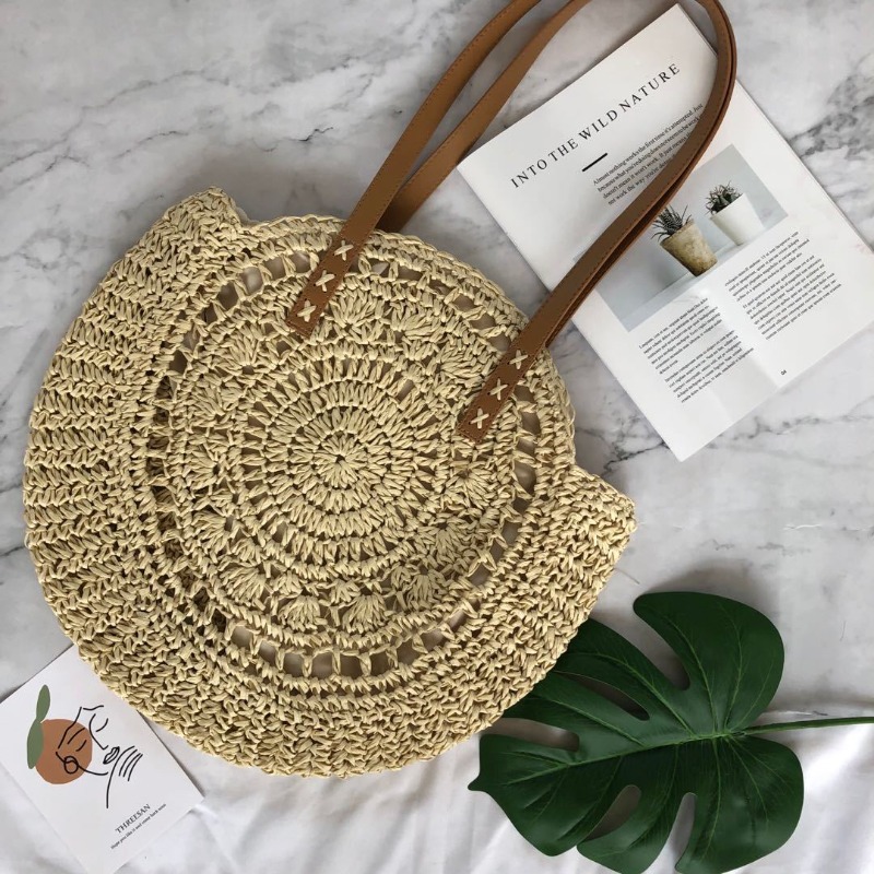 Fashion Round Crochet Straw To – Crochet Market Bag recenzja i cena