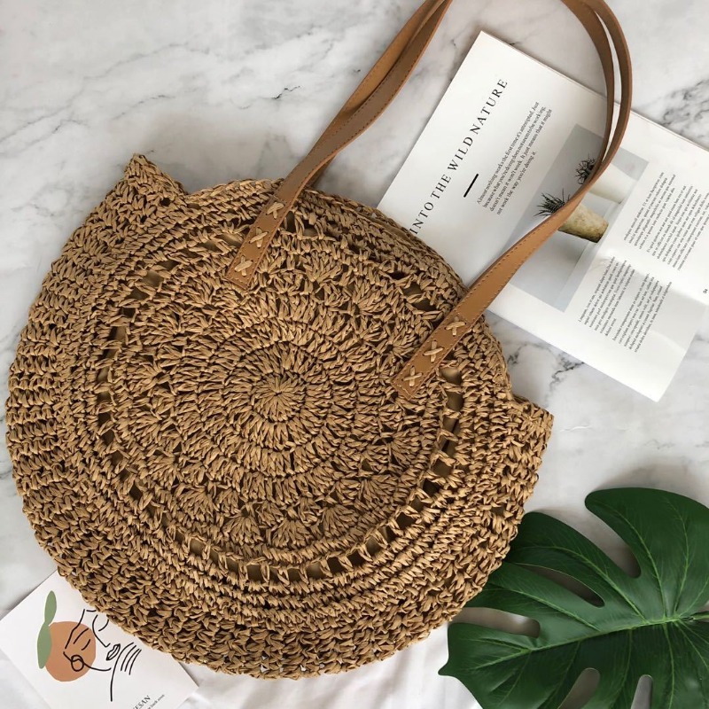 Fashion Round Crochet Straw To – Crochet Market Bag recenzja i cena