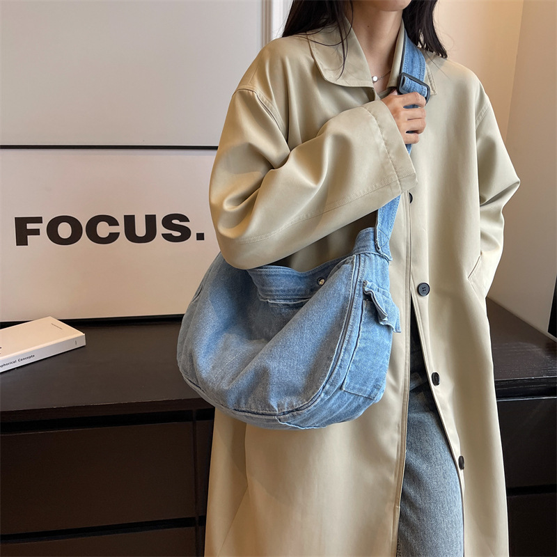 Women's Vintage Denim Hobo Bag – Women Bags Jeans recenzja i cena