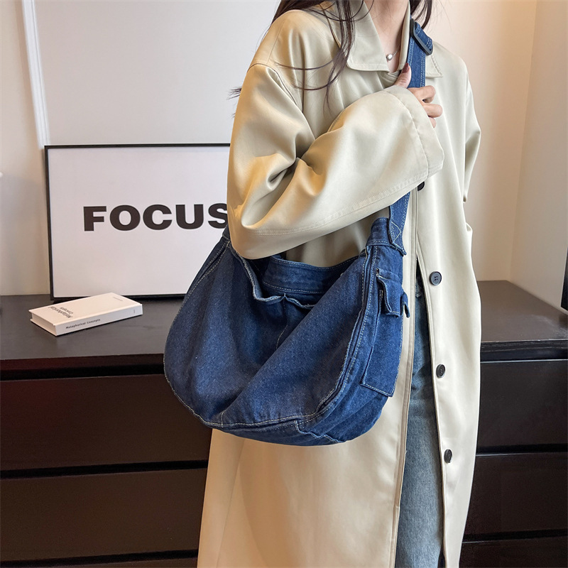 Women's Vintage Denim Hobo Bag – Women Bags Jeans recenzja i cena