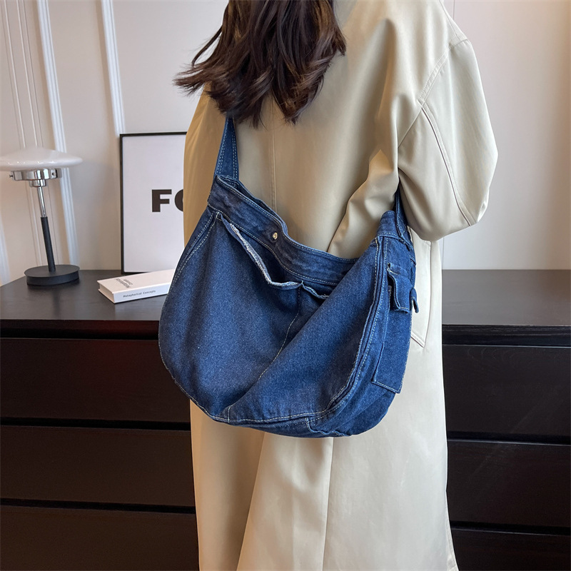 Women's Vintage Denim Hobo Bag – Women Bags Jeans recenzja i cena