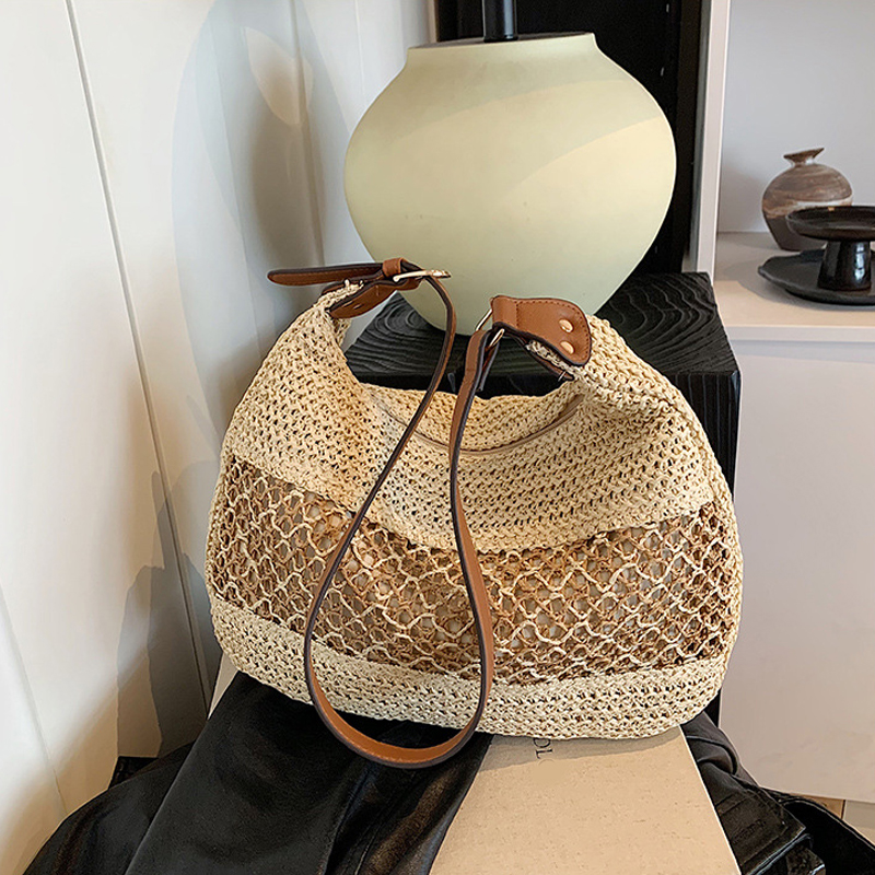 Large Capacity Summer Straw We – Crochet Market Bag recenzja i cena