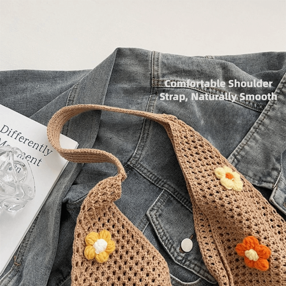 Fashion Flower Knitted Shoulde – Crochet Market Bag recenzja i cena