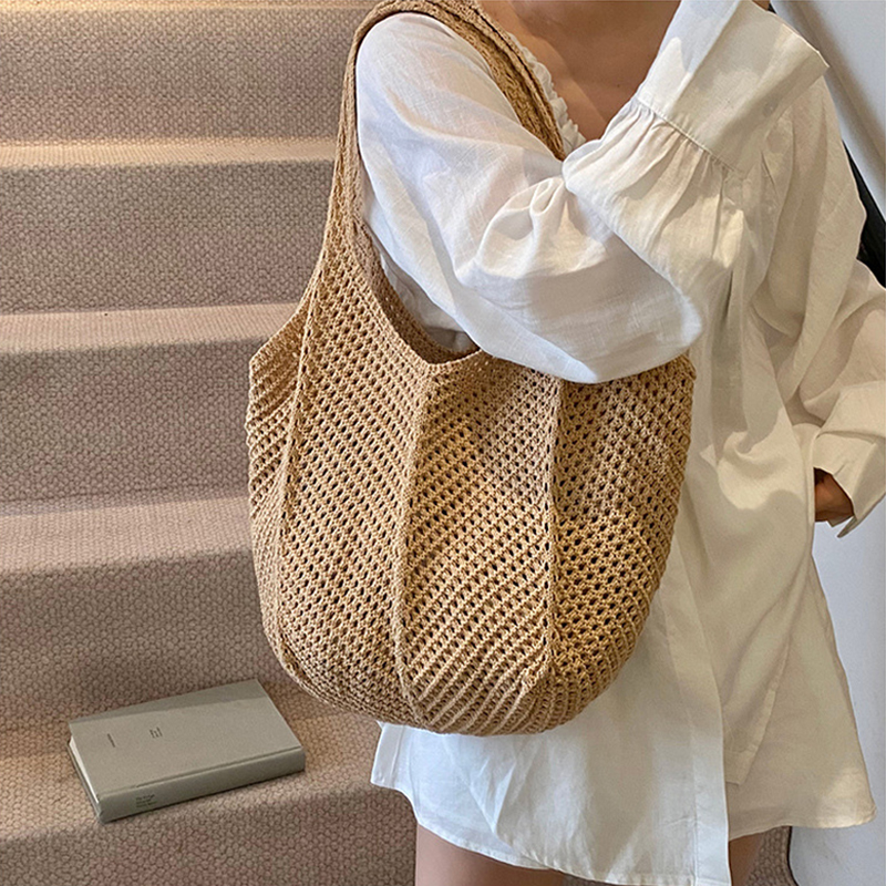 Summer Woven Shoulder Bag Wome – Crochet Market Bag recenzja i cena