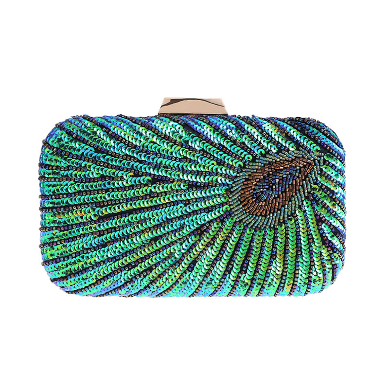 Clutch Bag Peacock Beaded Sequ – Evening Bag Beaded recenzja i cena