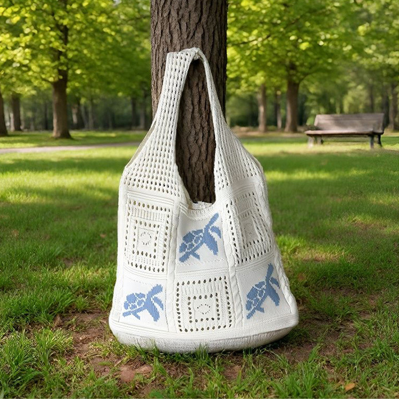 Trendy Large Capacity Crochet  – Crochet Market Bag recenzja i cena