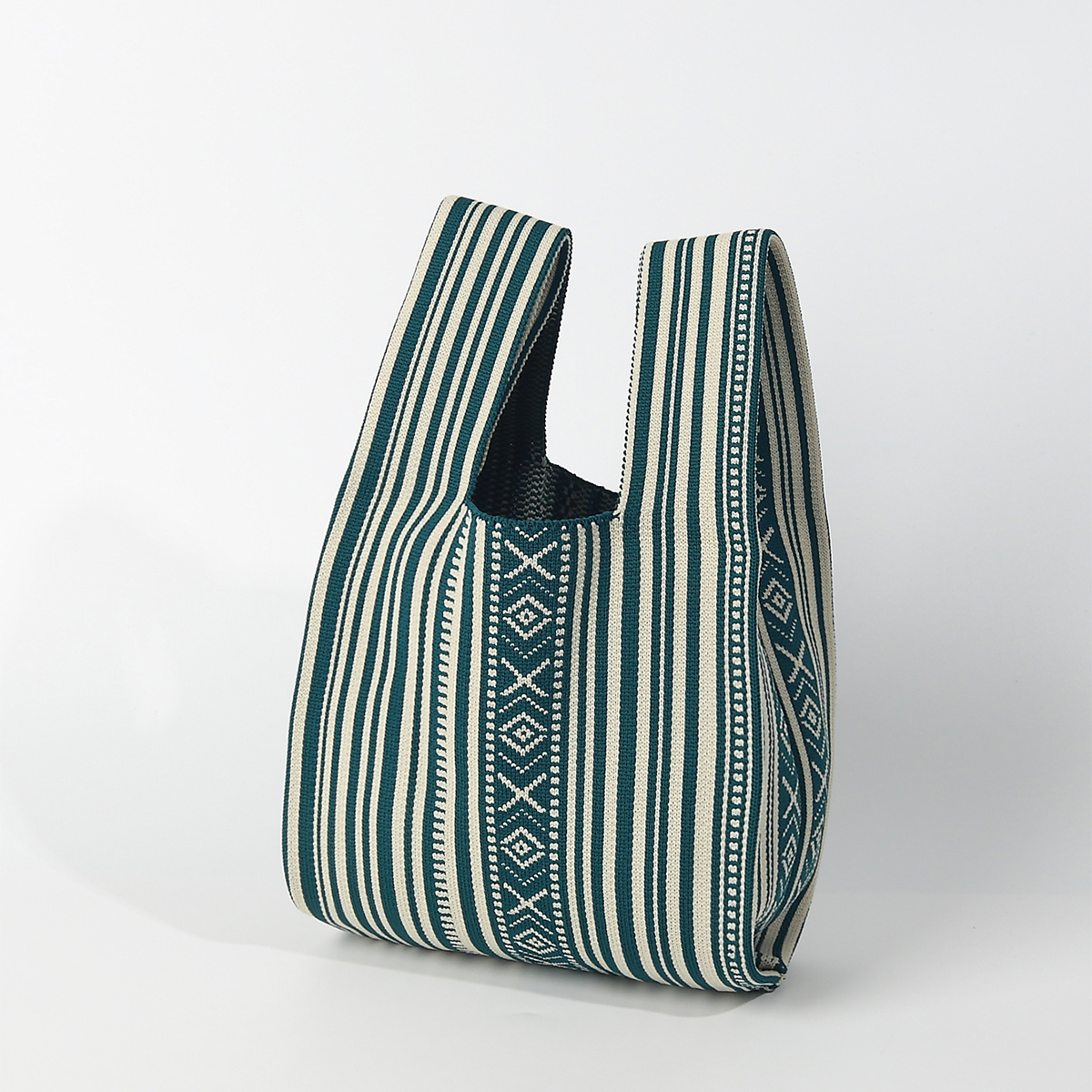 Line Pattern Knitted Crocheted – Crochet Market Bag recenzja i cena