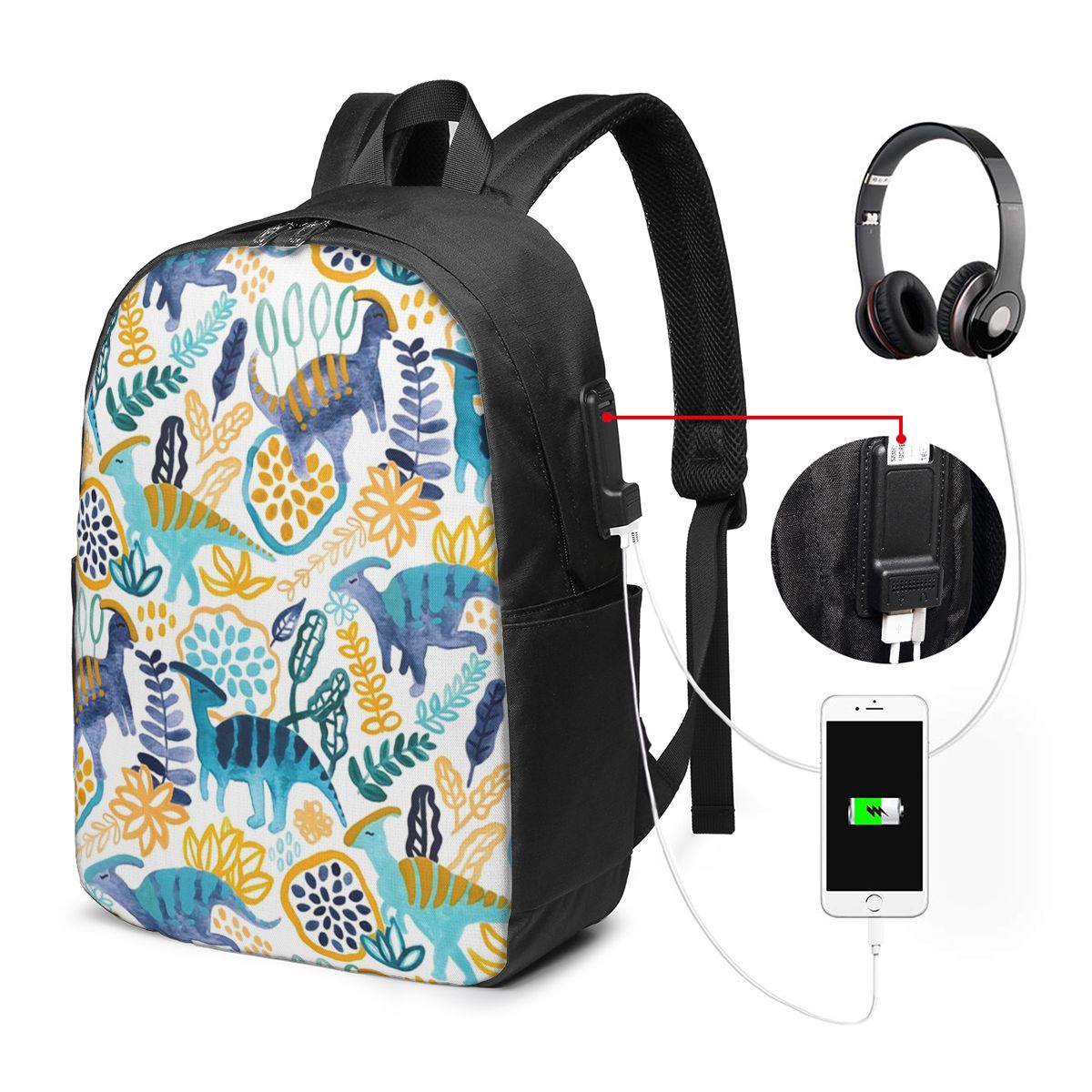 Gouache Parasaurolophuses Back – Women Bags For Laptop recenzja i cena